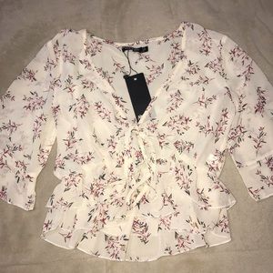 Cream Summery flowy Blouse